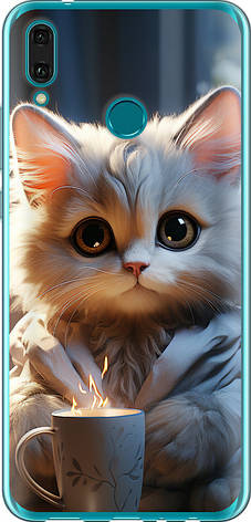 Чохол на Huawei Y9 2019 Білий кіт "5646u-1602-851", фото 1