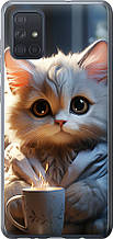 Чохол на Samsung Galaxy A71 2020 A715F Білий кіт "5646u-1826-851"