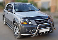 Кенгурятник с усами WT003 (нерж.) для Kia Sorento 2002-2009 гг DG