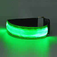 Go Світлодіодний LED браслет на руку для бігу спорту Green