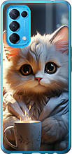 Чохол на Oppo Reno5 Білий кіт "5646u-2206-851"