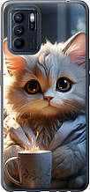 Чохол на Oppo Reno6 Z Білий кіт "5646u-2477-851"