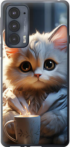 Чохол на Motorola Edge 20 Білий кіт "5646u-2497-851", фото 1