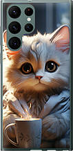 Чохол на Samsung Galaxy S22 Ultra Білий кіт "5646u-2500-851"