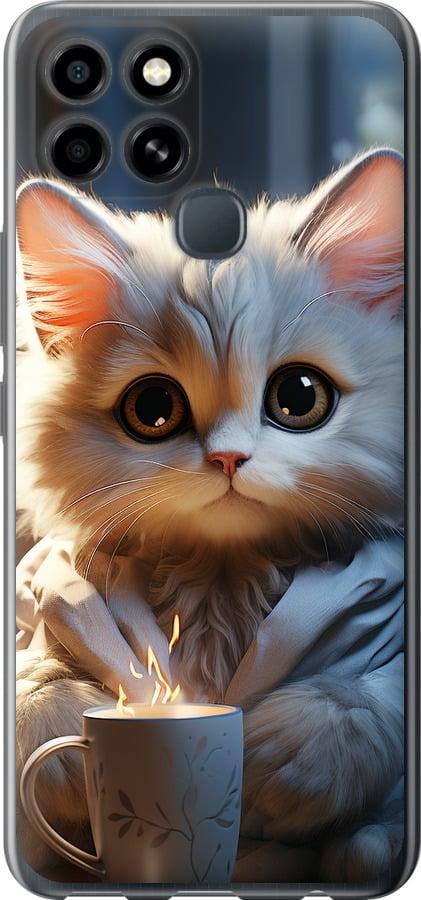Чохол на Infinix Smart 6 Білий кіт "5646u-2758-851"