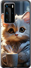 Чохол на Huawei P40 Pro Білий кіт "5646u-1839-851"