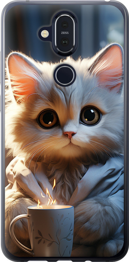 Чохол на Nokia 8.1 Білий кіт "5646u-1620-851"