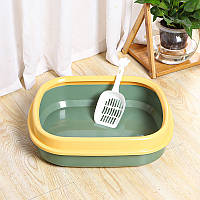 Go Туалет лоток для кішок із лопаткою Taotaopets 225501 46*38*13 см Green