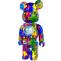 Ночник bearbrick takashi, Светильник медведь Bear brick для интерьера с колонкой, пятна UKR