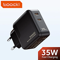 Сетевое зарядное устройство Toocki GaN 35W 2Type-C Black