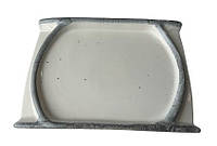 Тарелка для салата Укрпосуд Біла з сірим бортом 16х12 см фарфор (413040)