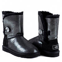 UGG Bailey Button I DO Black-99 UGG Черный - Серебро ( Silver) 36 (5) Женский Замша (пропи KA, код: 2310644