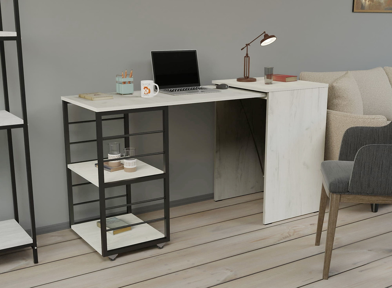 Стіл-тумба "Долін" 140х50х72 см. Дуб крафт білий, фото 1