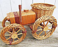 Кашпо для сада (трактор плетеный с лозы), длина 50 см Код/Артикул 186 365-2-34