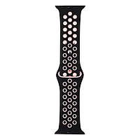 Ремешок для Apple Watch Band Silicone Nike + Protect Case 38 40mm Черно-Пудровый GM, код: 6974374