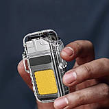 Електроімпульсна спіральна запальничка з ліхтариком FlashLight, фото 3