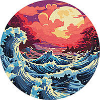 Картина за номерами "Морський захід сонця" d26см, термопакет, ТМ Ідейка, Україна