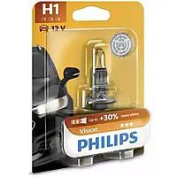 Лампа автомобильная H1 12V 55W P14,5S Premium+30 Philips блистер (12258 PR B1)