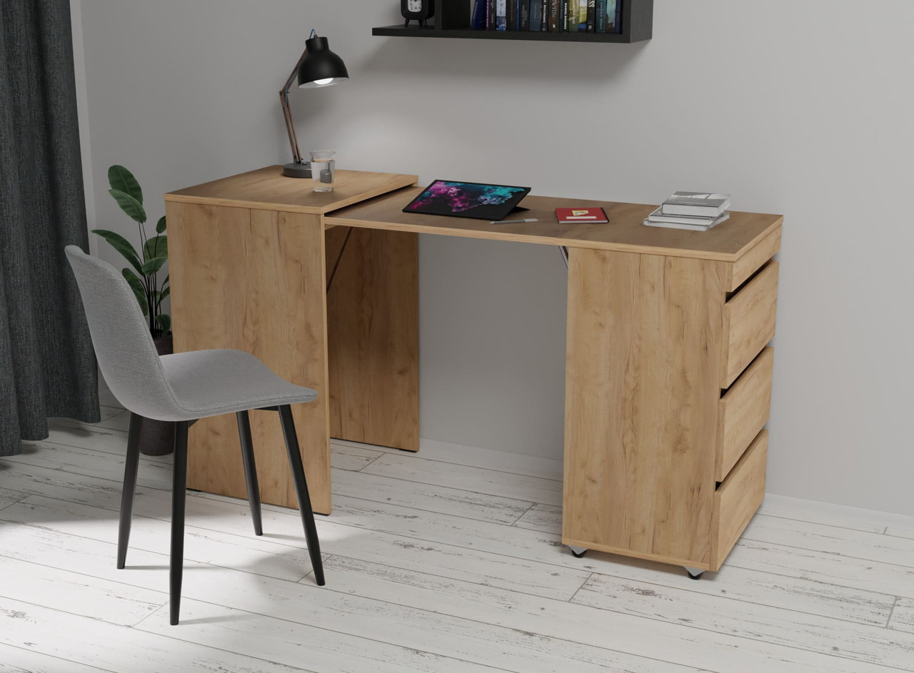 Стіл-тумба "Барі" 140х50х72 см. Дуб крафт золотий, фото 1