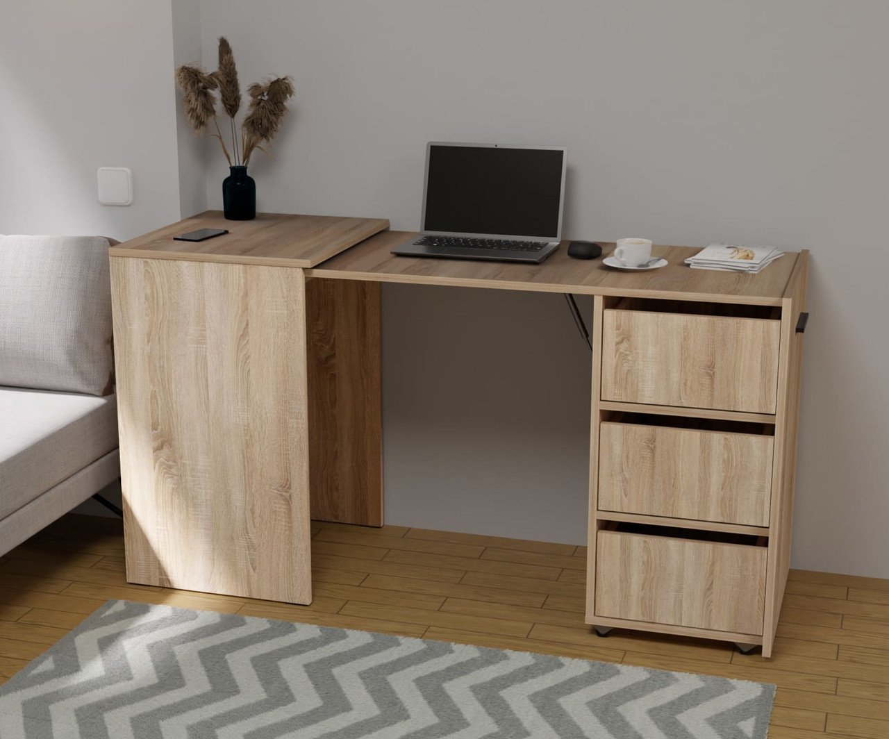 Стіл-тумба "Ролін" 140х50х72 см. Дуб сонома, фото 1