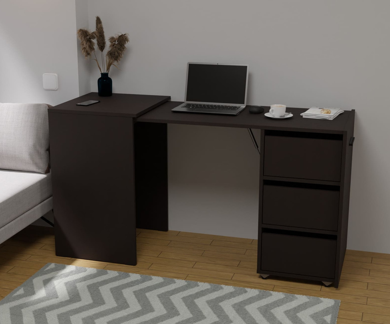 Стіл-тумба "Ролін" 140х50х72 см. Венге, фото 1