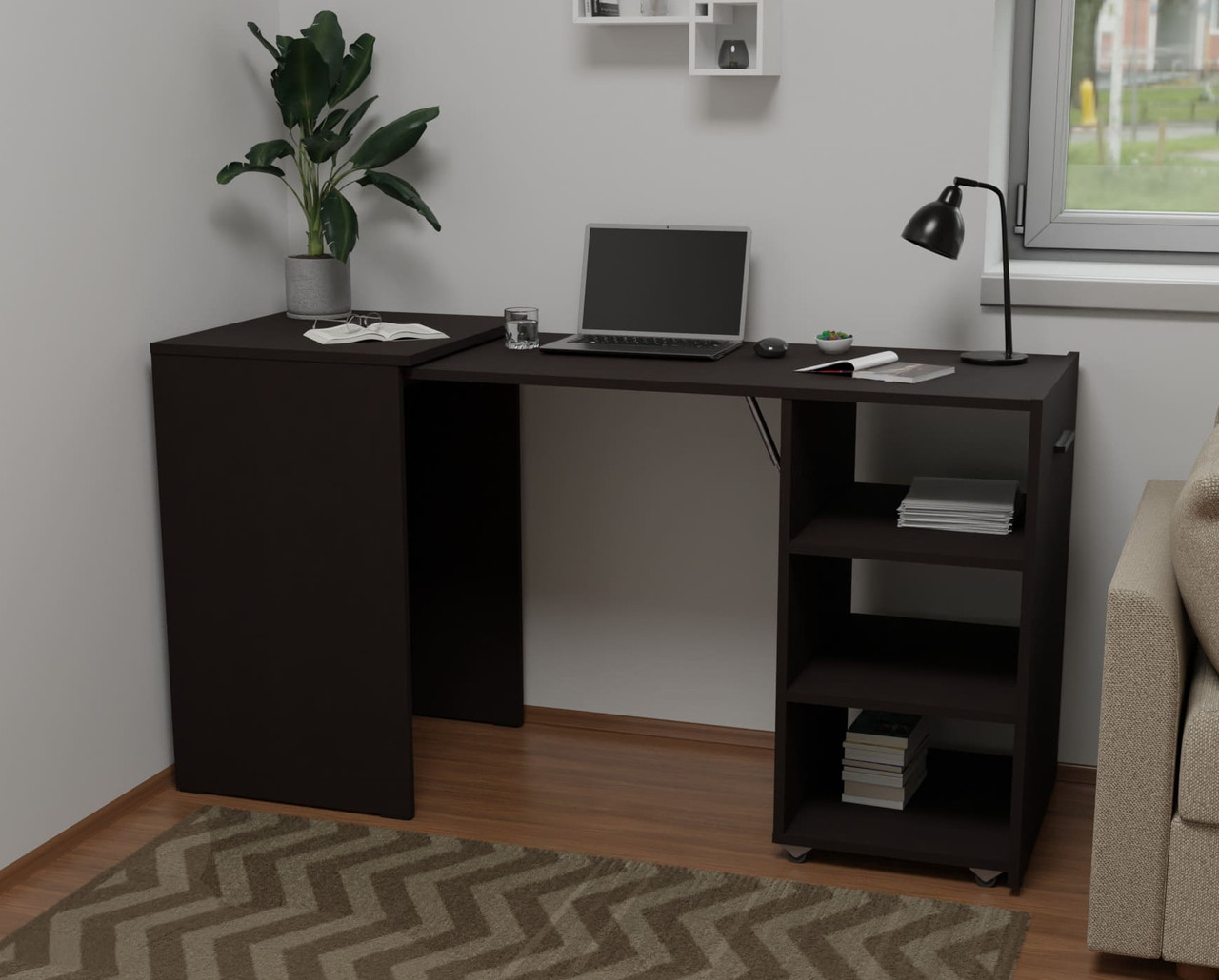 Стіл-тумба "Лойт" 140х50х72 см. Венге, фото 1