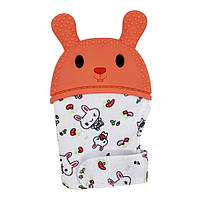 Прорізувач-рукавичка "Зайчик" MGZ-0404 (Orange) на липучці