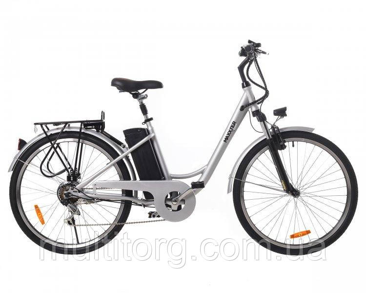 Електричний велосипед Maxxter CITY (silver) 26" (срібло)