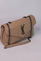 Женская сумка Yves Saint Laurent 30 silver beige, женская сумка, брендовая сумка Ив Сен Лоран, бежевого цвета