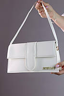 Женская сумка Jacquemus Le Bambino long white, женская сумка, брендовая сумка Жакмюс, белого цвета