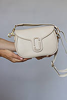 Женская сумка Marc Jacobs Saddle beige lux женская сумка, сумка Марк Джейкобс бежевого цвета