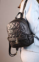 Женский рюкзак CHANEL black, женский рюкзак, рюкзак Шанель черного цвета, рюкзак Шанель черного цвета