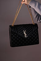 Женская сумка YSL Envelope black, женская сумка, брендовая сумка Ив Сен Лоран черная