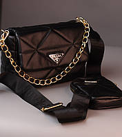 Женская сумка Prada black женская сумка, брендовая сумка Prada black