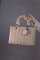 Женская сумка Christian Dior Lady beige, женская сумка, брендовая сумка, Кристиан Диор Леди бежевая