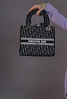 Женская сумка Christian Dior Lady d-lite black, женская сумка, брендовая сумка, Кристиан Диор черного цвета