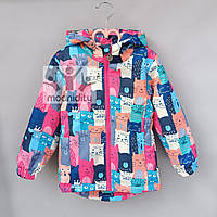 Детская красивая куртка демисезонная для девочки "Котята" на 3 4 5 весенняя осенняя на флисе термо