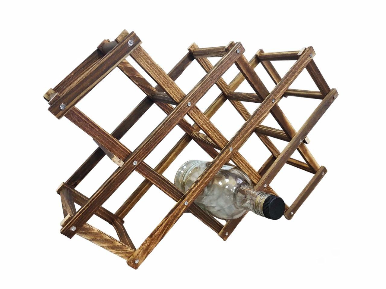 Дерев'яна підставка для 10 пляшок, фото 1