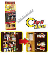 Универсальный кухонный органайзер Clip n Store для шкафов и холодильников! Полезный