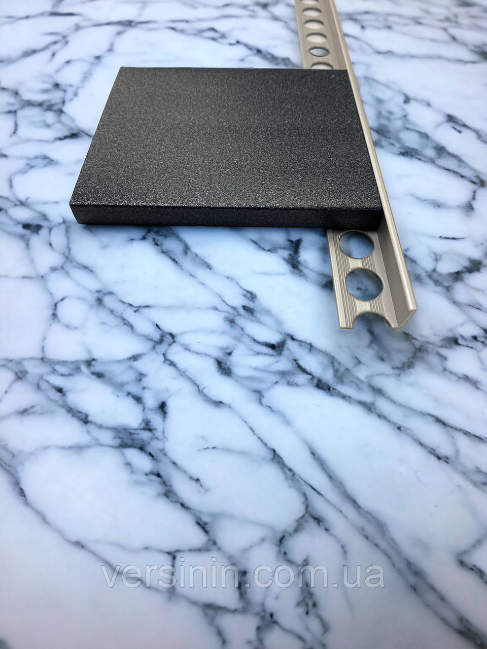 Алюмінієвий Г-подібний профіль для плитки 8мм АП10 L-2.7м, фото 1