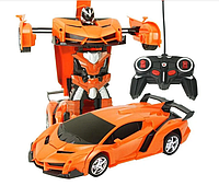 Машинка Трансформер Lamborghini Robot Car Size 1:18 Оранжевая с пультом! Полезный