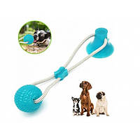 Интерактивная игрушка для собак и кошек канат на присоске с мячом зеленый овый! Полезный