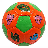 Мяч футбольный детский "Цифры" 2029M размер № 2, диаметр 14 см (Orange-Green) от IMDI