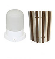 Светильник для бани LINDNER Lisilux + Ограждение светильника для бани и сауны PRO Зебра 330х2 SX, код: 7546127