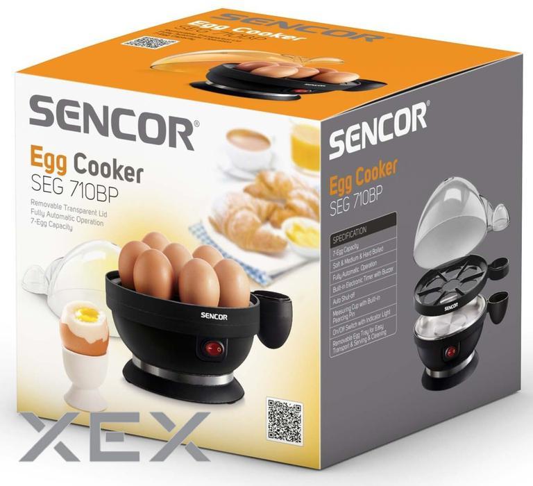 Яйцеварка Sencor, 380Вт, механічне керування, 3 рівні приготування, на 7 яєць, пластик, год (SEG710BP) - фото 5 - id-p2129499748