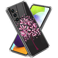 Силиконовый (TPU) чехол Deexe Pretty Glossy для Samsung Galaxy A35 (A356) - Pink Flowers