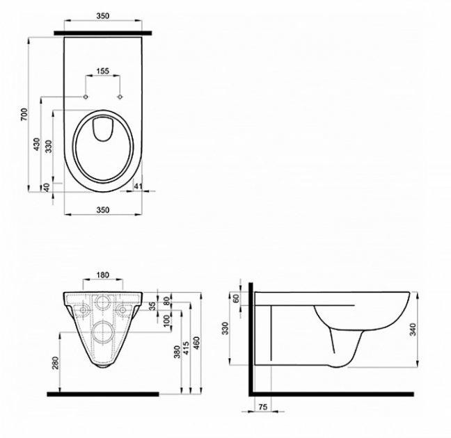 Унитаз подвесной KOLO Nova Pro Rimfree M33520000 без сиденья - фото 2 - id-p2129457142