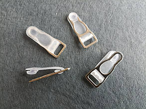 Тримач для панчох (застібки), метал 10мм прозорі із сріблом