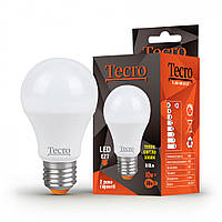 Лампа світлодіодна E27, 10 Вт, 3000K, A60, Tecro, 810 Лм, 220V (TL-A60-10W-3K-E27)