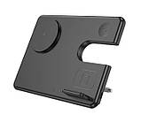 Безпровідна зарядка підставка Hoco CQ1 3в1 для iPhone, iWatch/Airpods на 5-15W чорна, фото 6